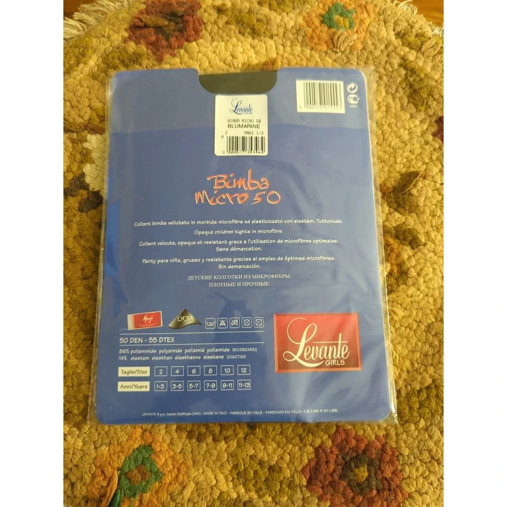 New Levante Italy STOCKINGS CHILD SIZE Blue BluMarine‎ Size 2 - 1/3 Years